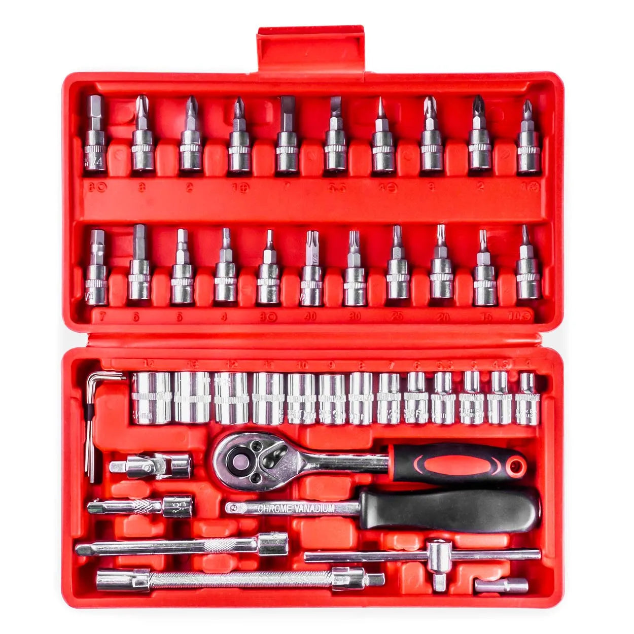 1/4 Wrench socket repair tool set box 46pcs