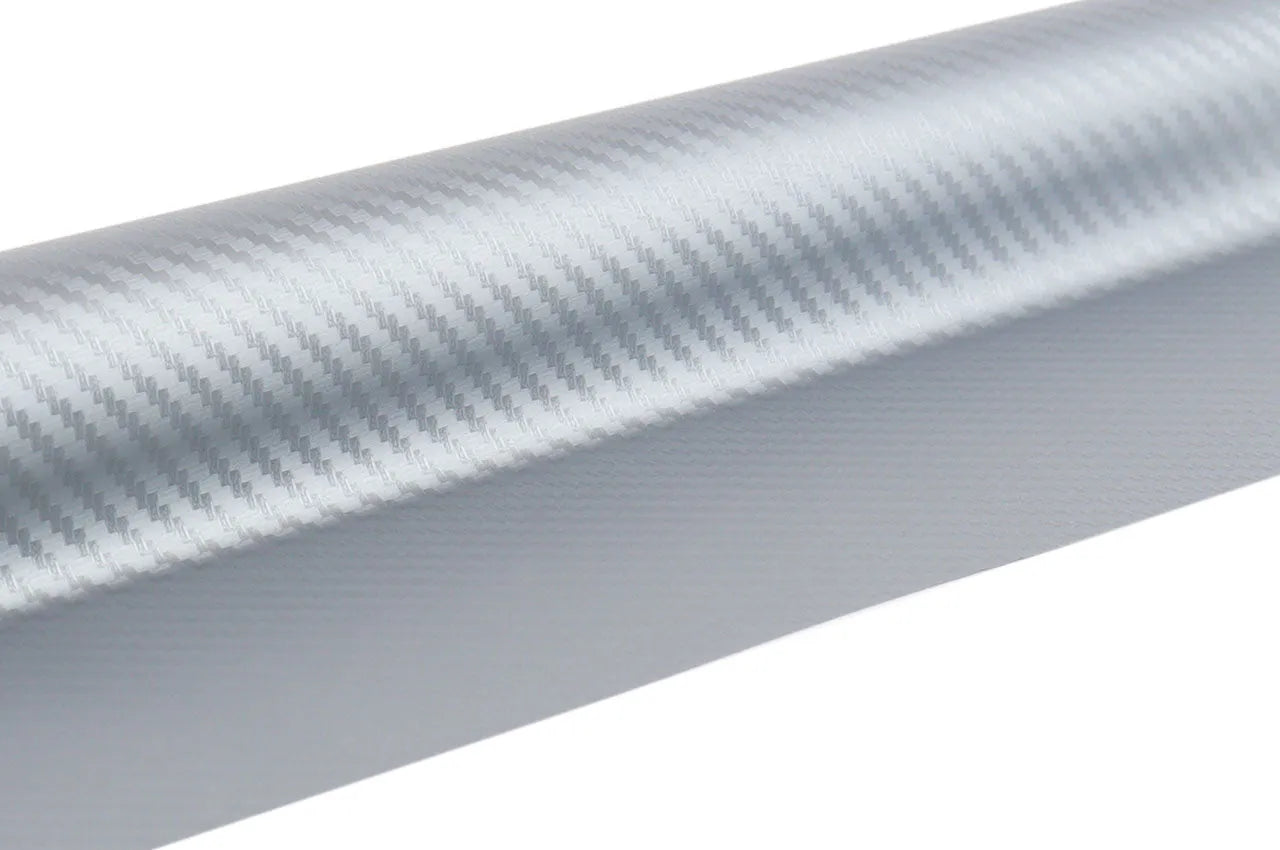 3D CARBON fiber SILVER foil 30cm x 150cm