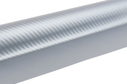 3D CARBON fiber SILVER foil 30cm x 150cm