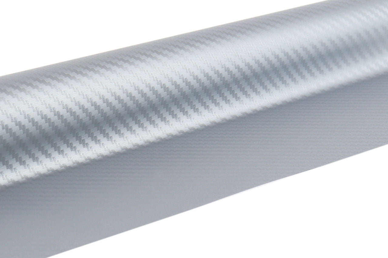 3D CARBON fiber SILVER foil 30cm x 150cm