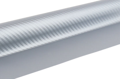 3D CARBON fiber SILVER foil 30cm x 150cm