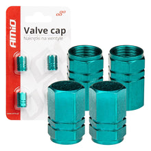 Aluminium valve cap green 4 pcs
