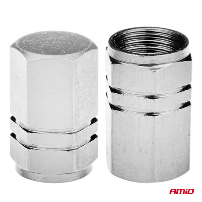 Aluminium valve cap silver 4 pcs