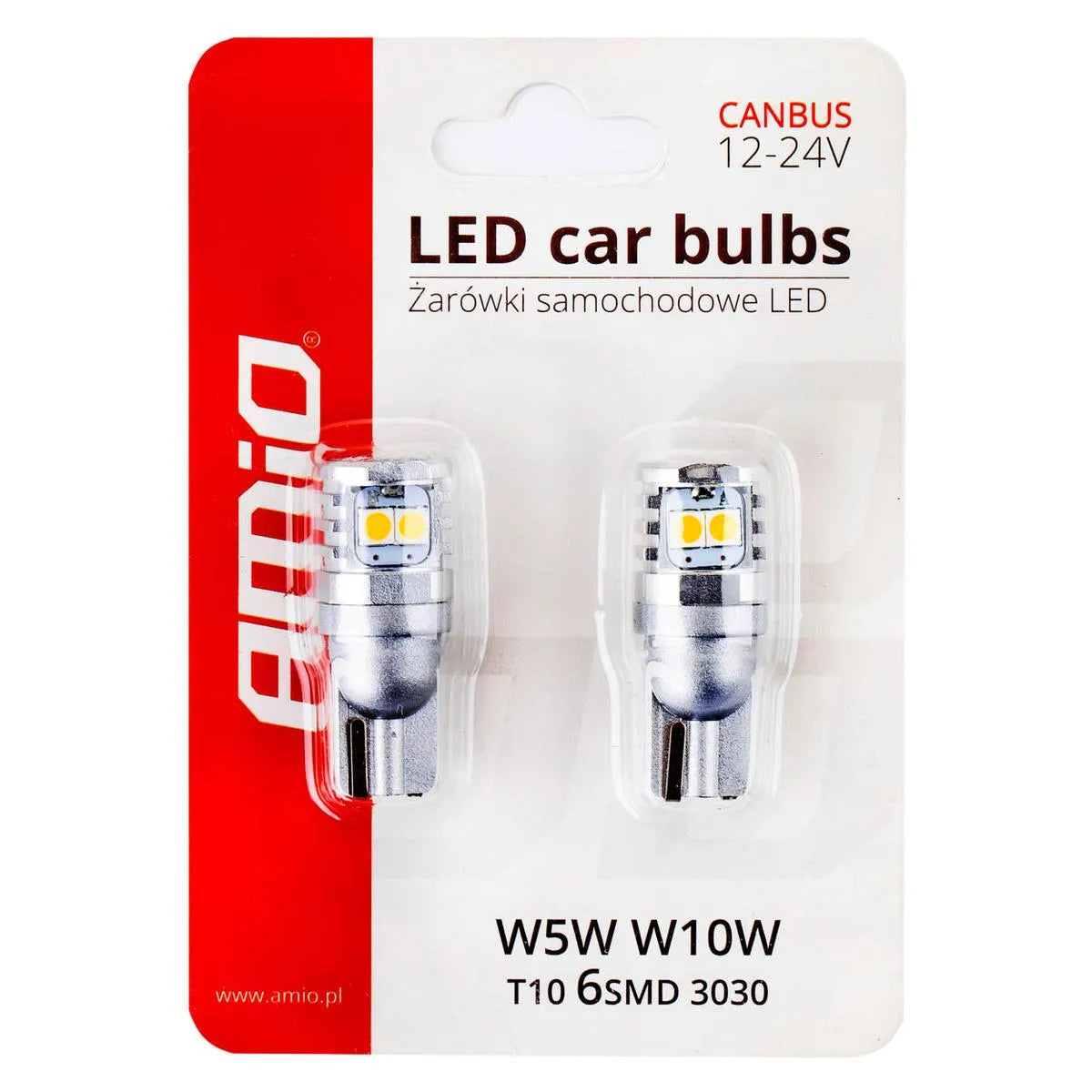 AMiO bulbs CANBUS 3030 6SMD T10 W5W W10W White 12V/24V - CAR by AMiO | Buy Online at VROOMPARTSSHOP
