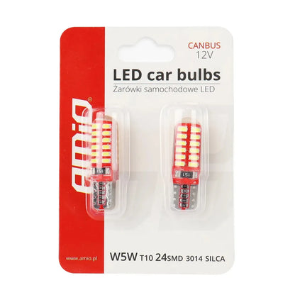 AMiO LED CANBUS 24SMD 3014 T10e (W5W) SILCA White 12V - CAR by AMiO | Buy Online at VROOMPARTSSHOP