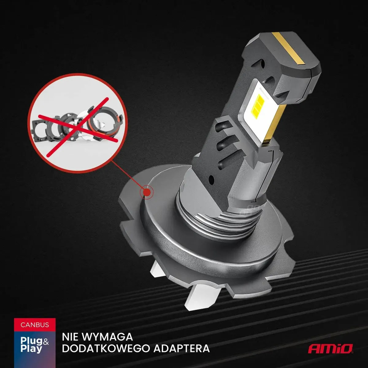 AMiO LED Headlights Hybrid series H7 H18 6000K Canbus 60W AMIO-04115 - CAR by AMiO | Buy Online at VROOMPARTSSHOP