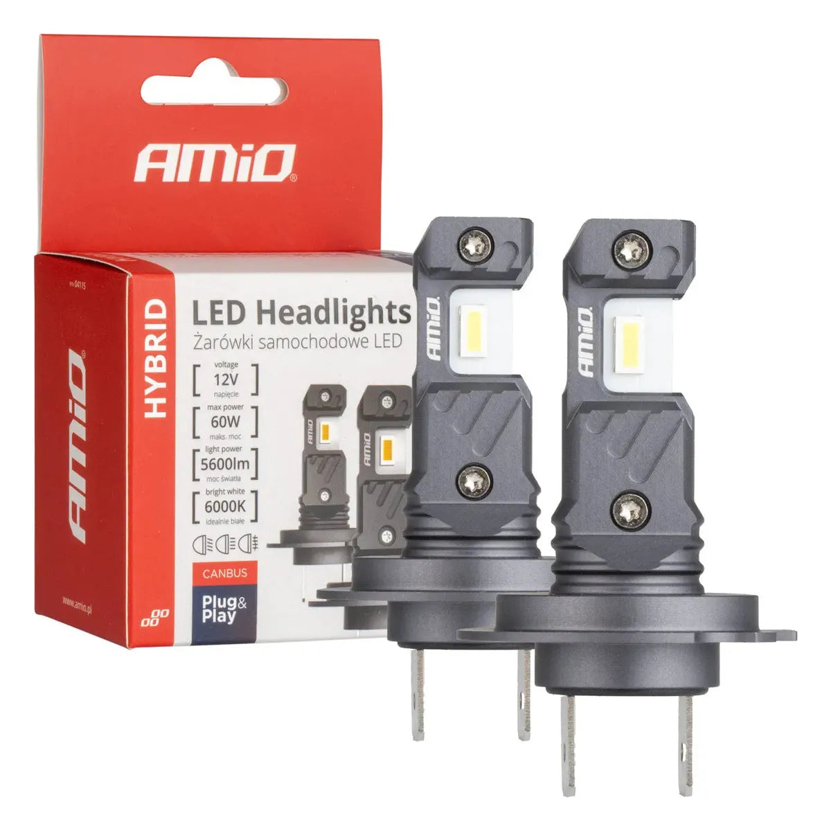 AMiO LED Headlights Hybrid series H7 H18 6000K Canbus 60W AMIO-04115 - CAR by AMiO | Buy Online at VROOMPARTSSHOP