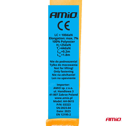 Automatic ratched tie down 100/200kg 18mm 2m S-TYPE