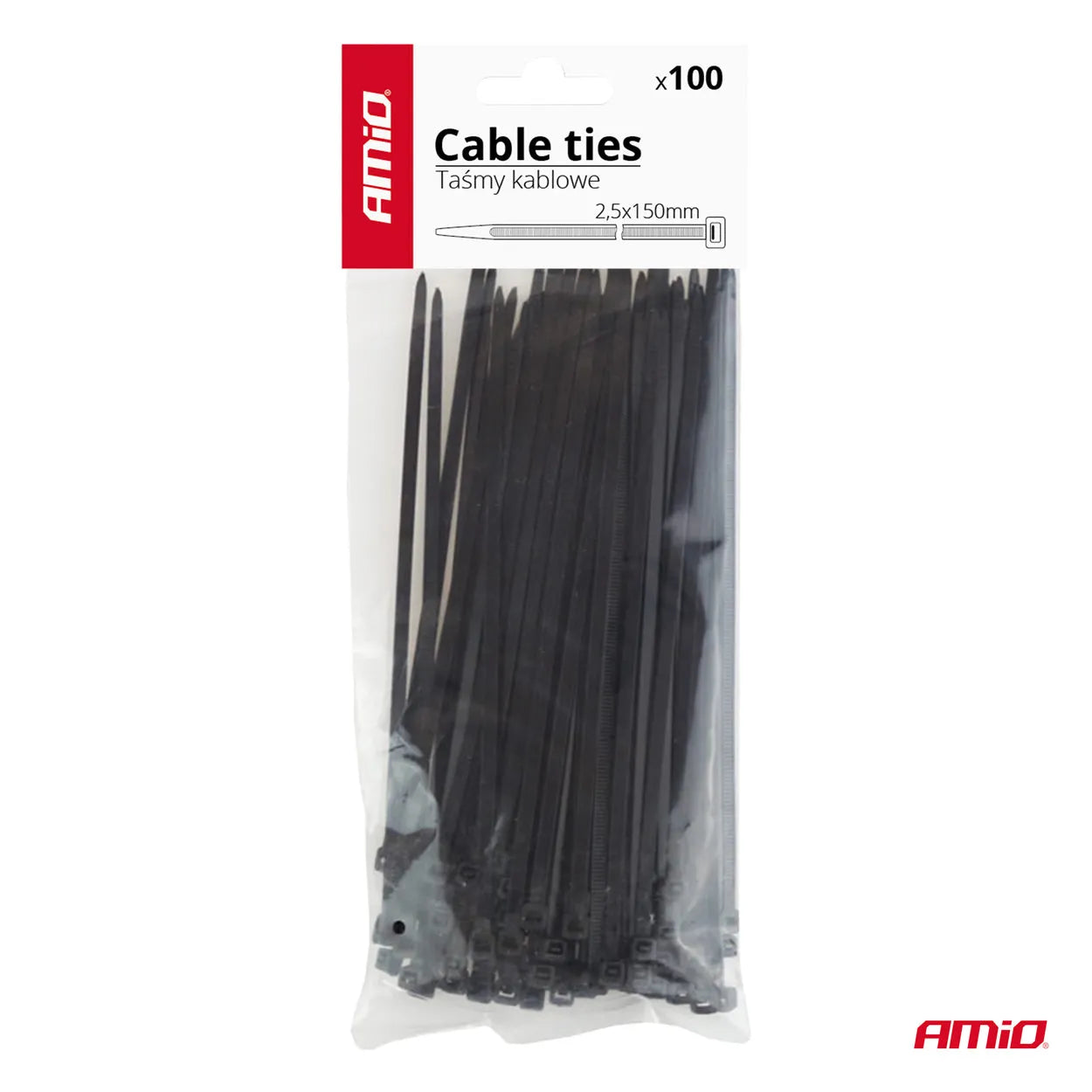 Cable ties black 25x150mm - 100 pcs