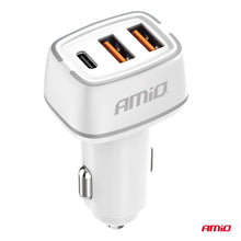 Car charger 2x USB-A + USB-C 32W 12/24V