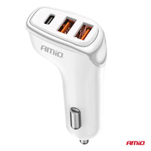 Car charger 2x USB-A + USB-C 38W 12/24V
