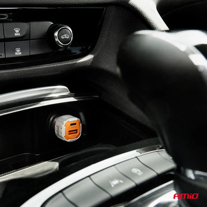 Car charger USB-A + USB-C 38W 12/24V