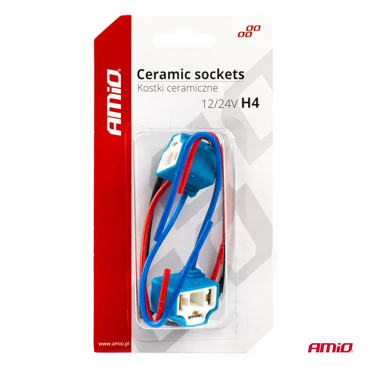 Ceramic sockets angled 2 pcs H4