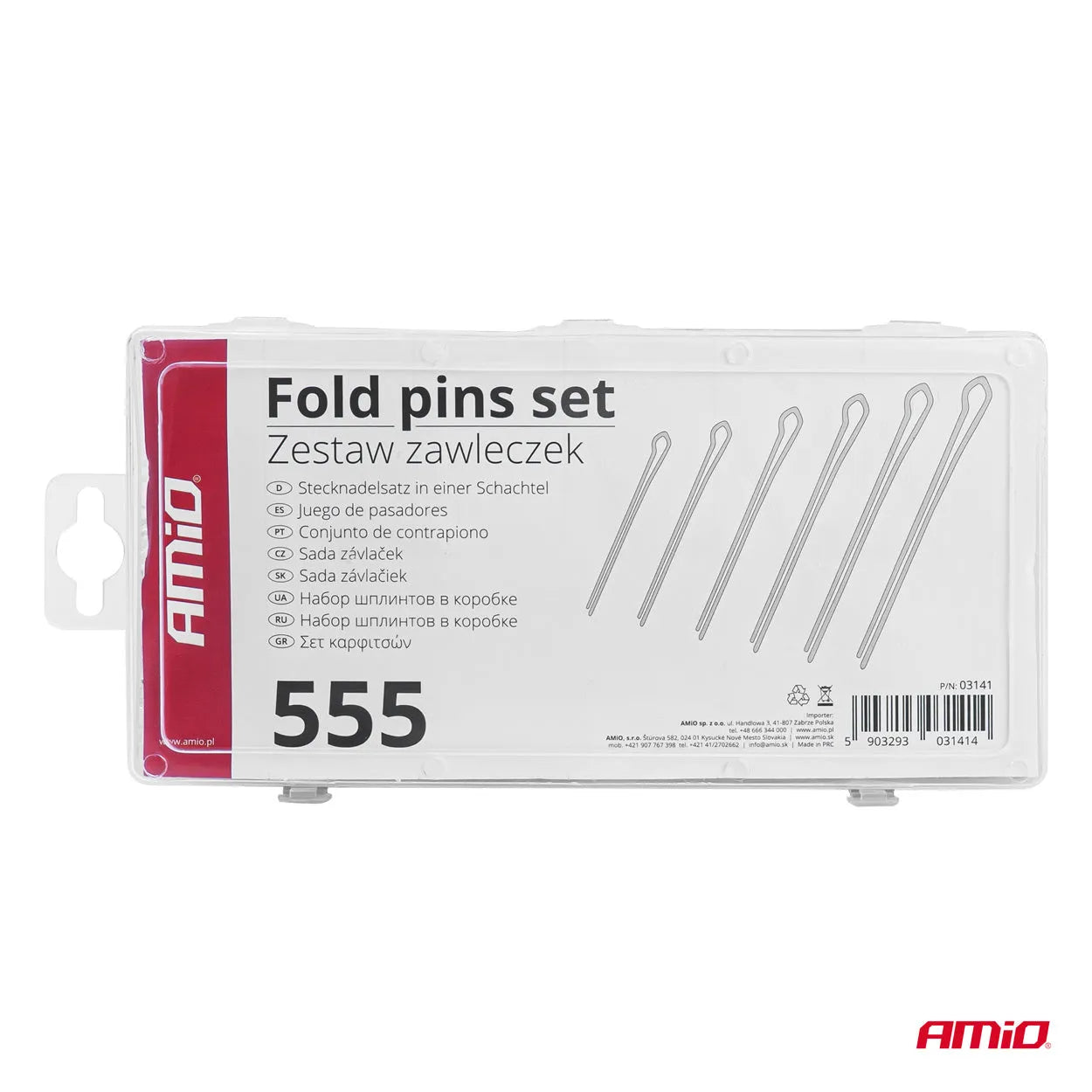 Fold pins set box 555pcs