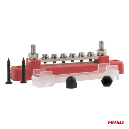 Ground distribution block plus bus bar M6 12V - 48V 150A