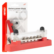 Ground distribution block plus bus bar M6 12V - 48V 150A