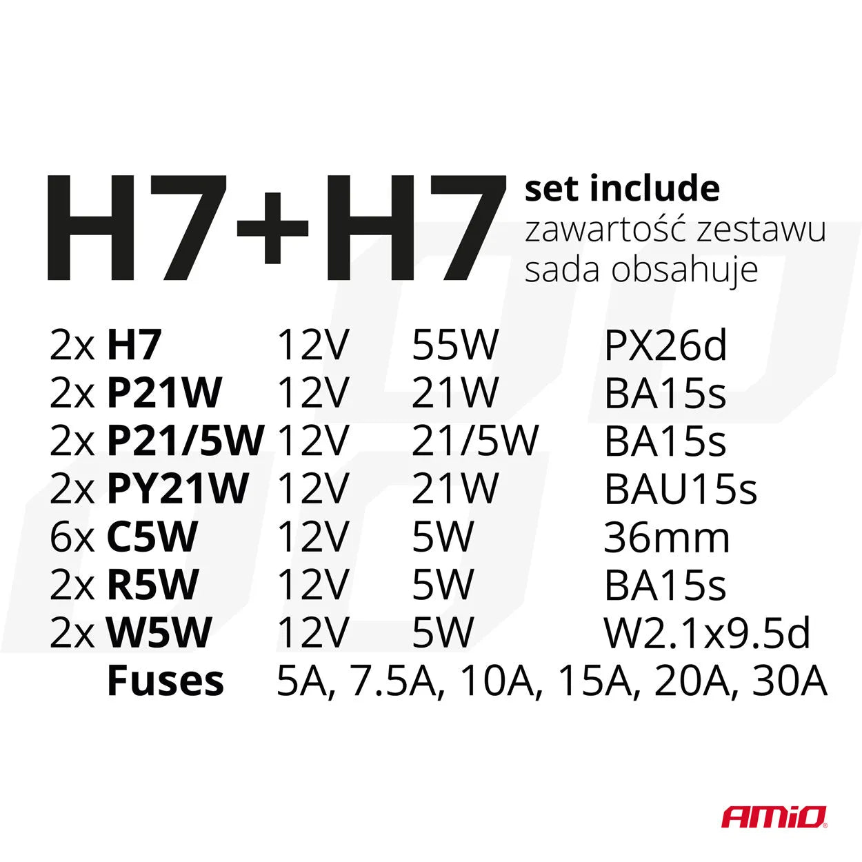 Halogen Set 30pcs (H7+H7)
