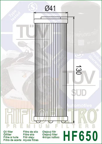 Hiflofiltro Oil Filter HF650