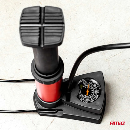 High Pressure Mini foot pump with pressure gauge PU03