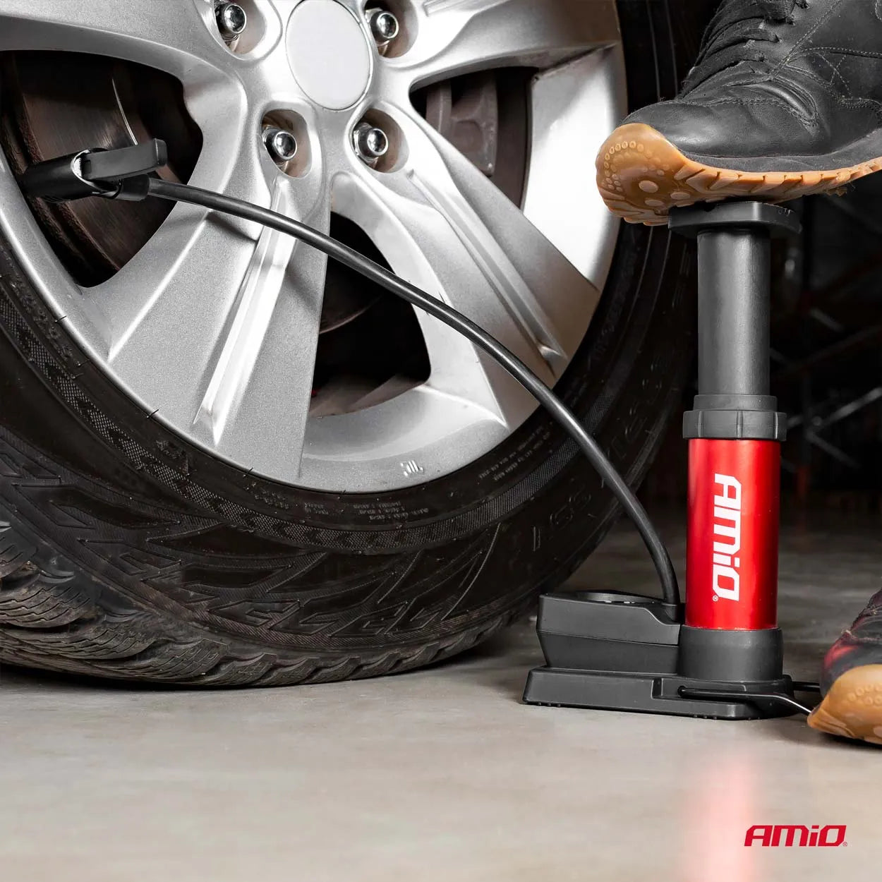 High Pressure Mini foot pump with pressure gauge PU03