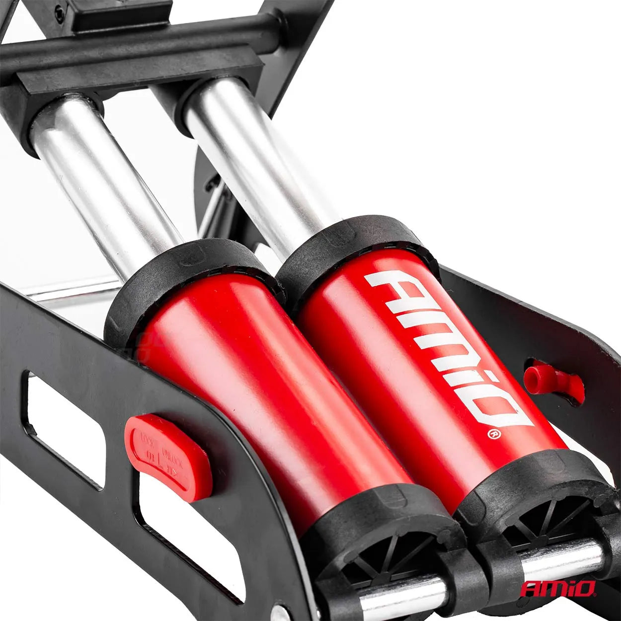 HQ Double piston 2xO45mm foot pump with pressure gauge and adapters PU07