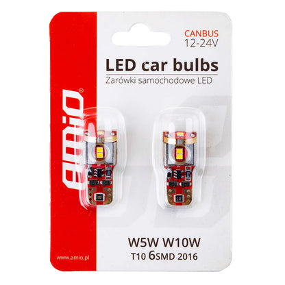 LED bulbs CANBUS 2016 6SMD T10 W5W W10W White White 12V/24V