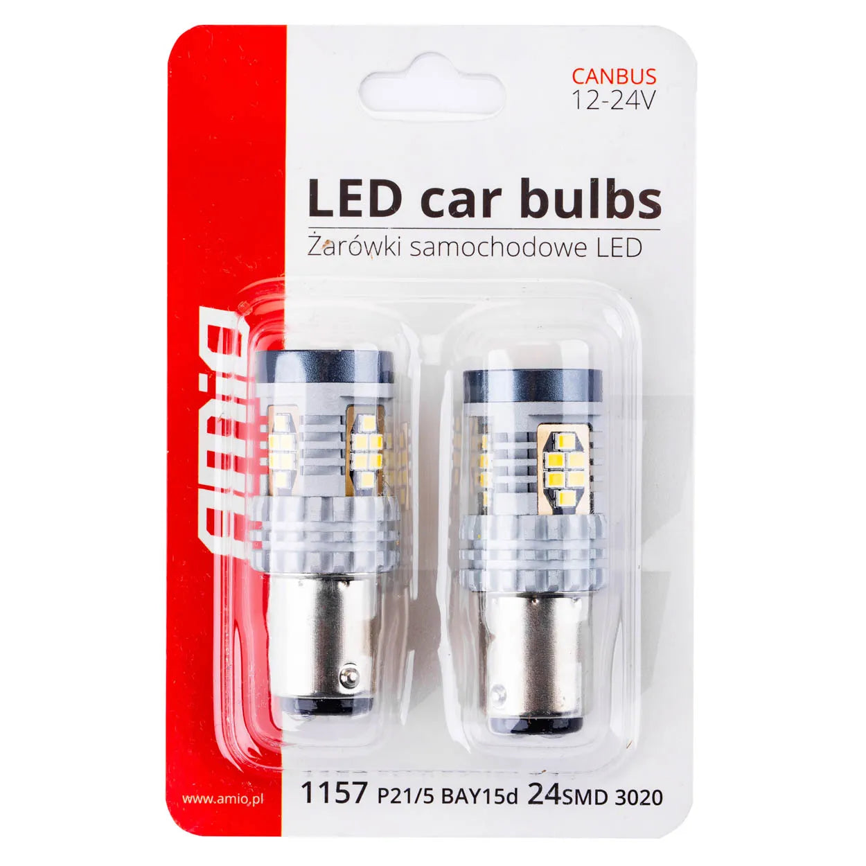 LED bulbs CANBUS 3020 24SMD 1157 BAY15D P21/5W White 12V/24V