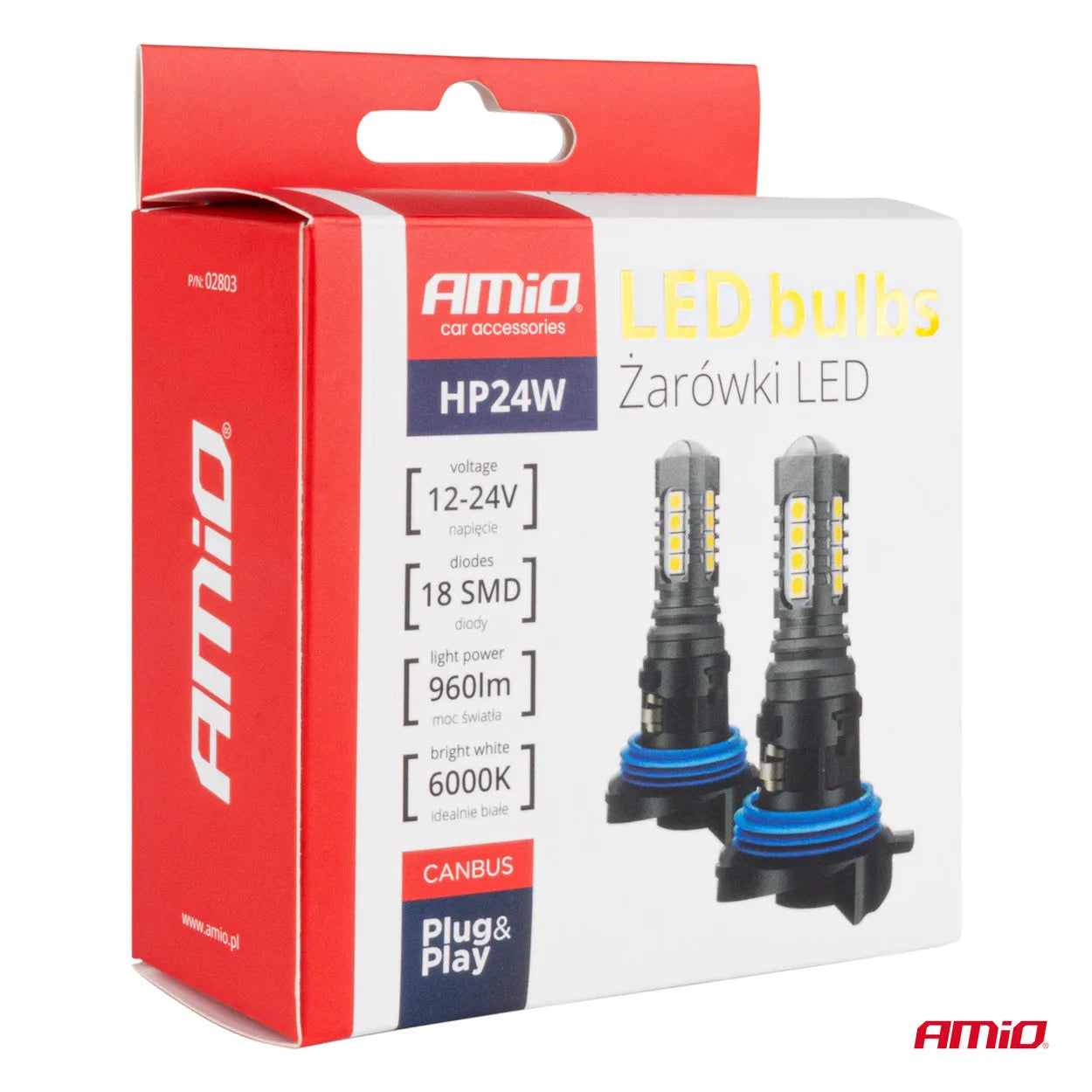 LED CANBUS 3030 18SMD HP24W White 12V/24V