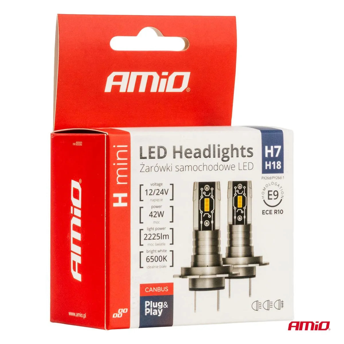 LED Headlights H-mini Series H7/H18 AMiO - CAR by AMiO | Buy Online at VROOMPARTSSHOP