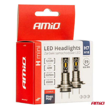 LED Headlights H-mini Series H7/H18 AMiO - CAR by AMiO | Buy Online at VROOMPARTSSHOP