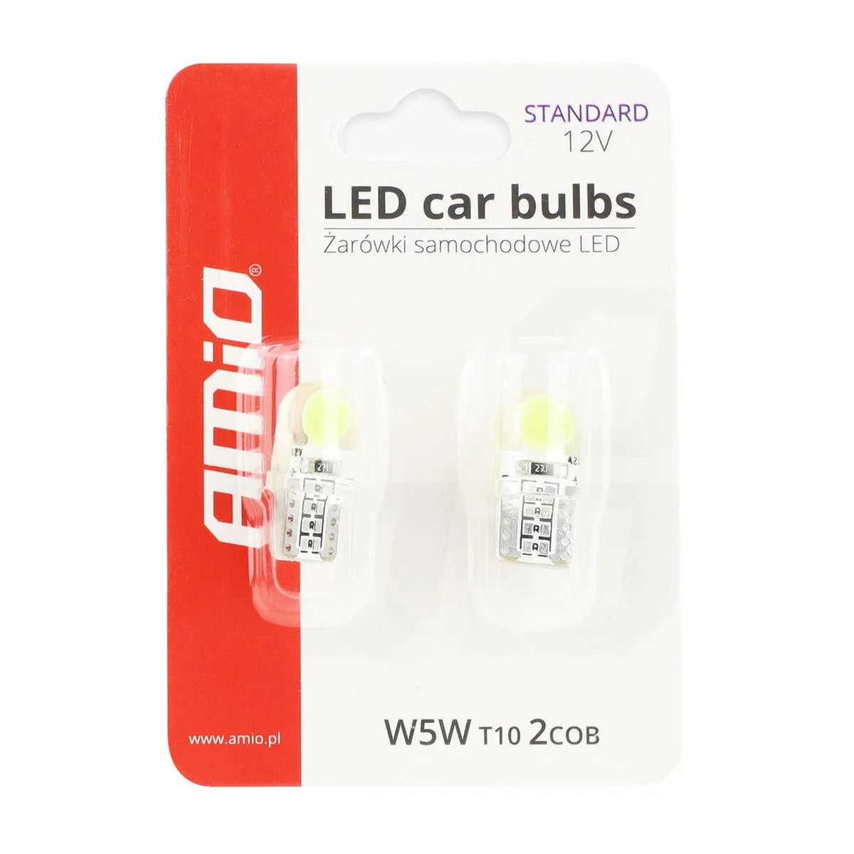 LED STANDARD White T10e COB 12V - CAR by AMiO | Buy Online at VROOMPARTSSHOP