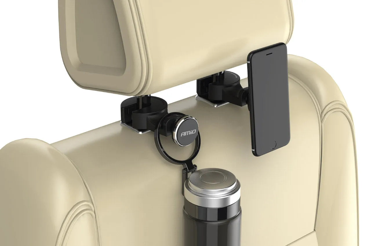 Magnetic Car Headrest Mount holder with sundries Hook THOLD-01