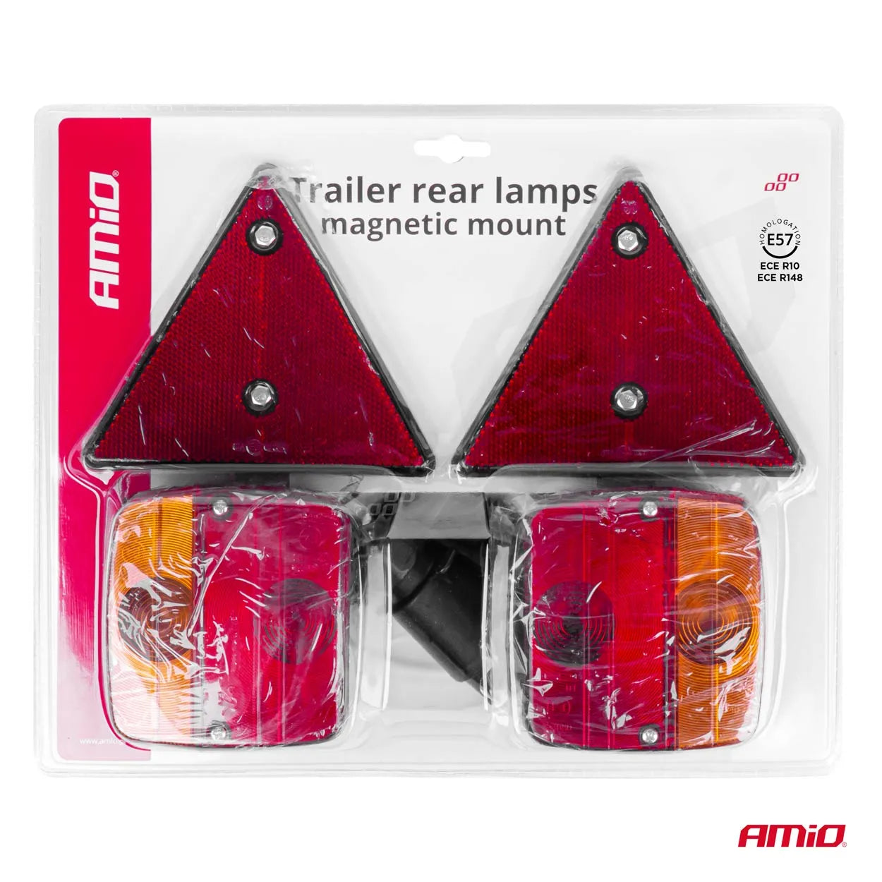 Magnetic trailer lamp set with triangle