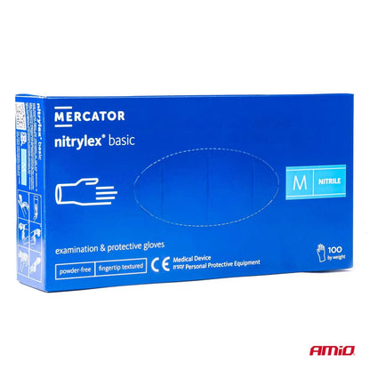 MERCATOR Nitrile protective gloves Nitrylex Basic size M 100 pcs - CAR by MERCATOR | Buy Online at VROOMPARTSSHOP