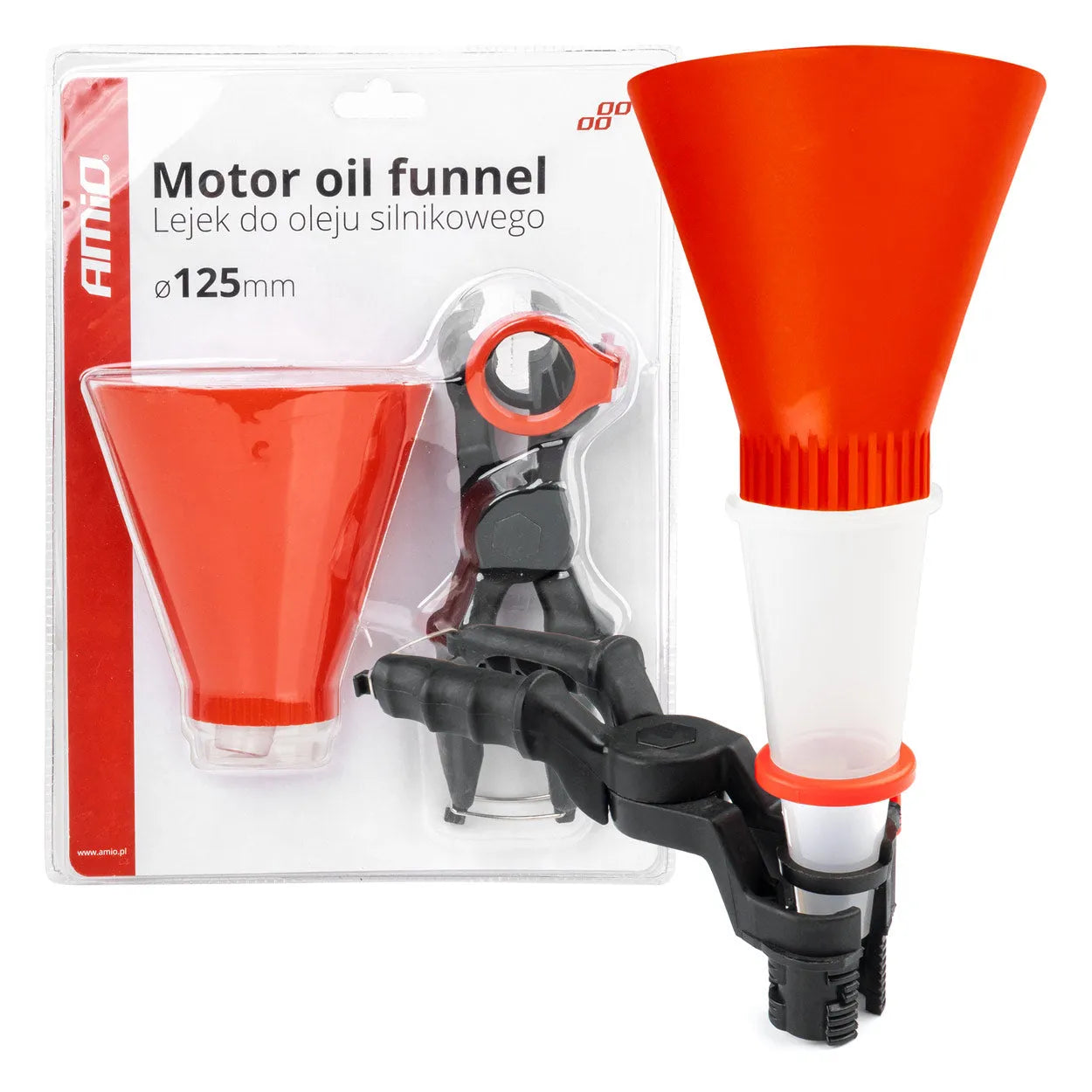 Motor oil funnel with holder 125mm