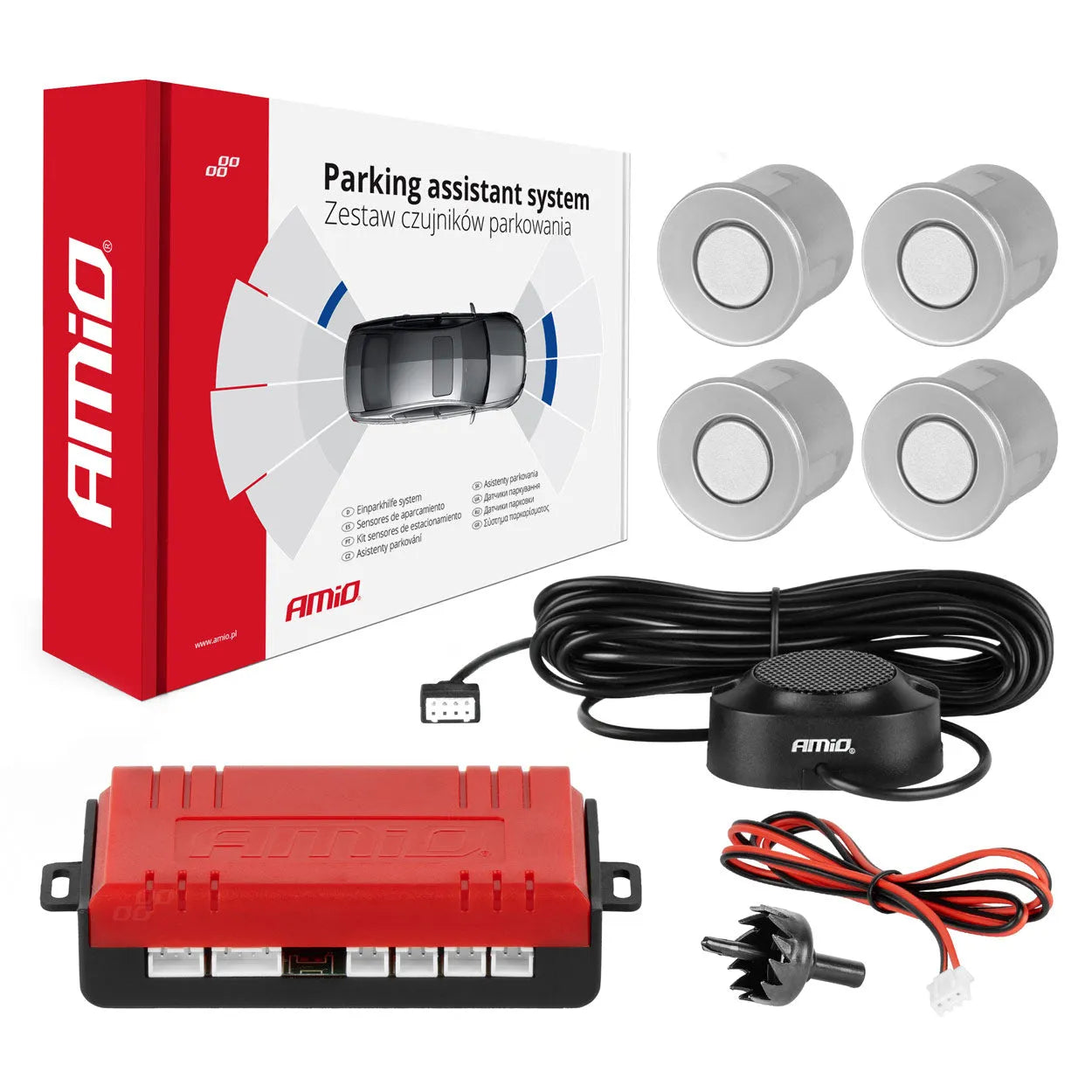 Parking assistant system Buzzer 4 sensor silver
