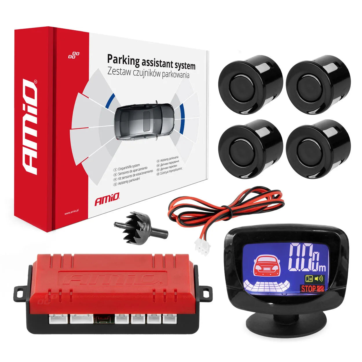 Parking assistant system LED-GRAF 4 sensor black