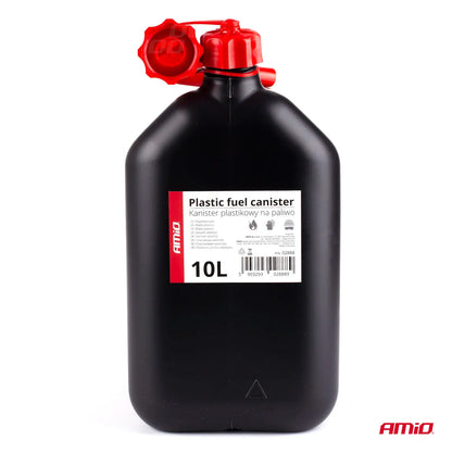 Plastic fuel can 10L black