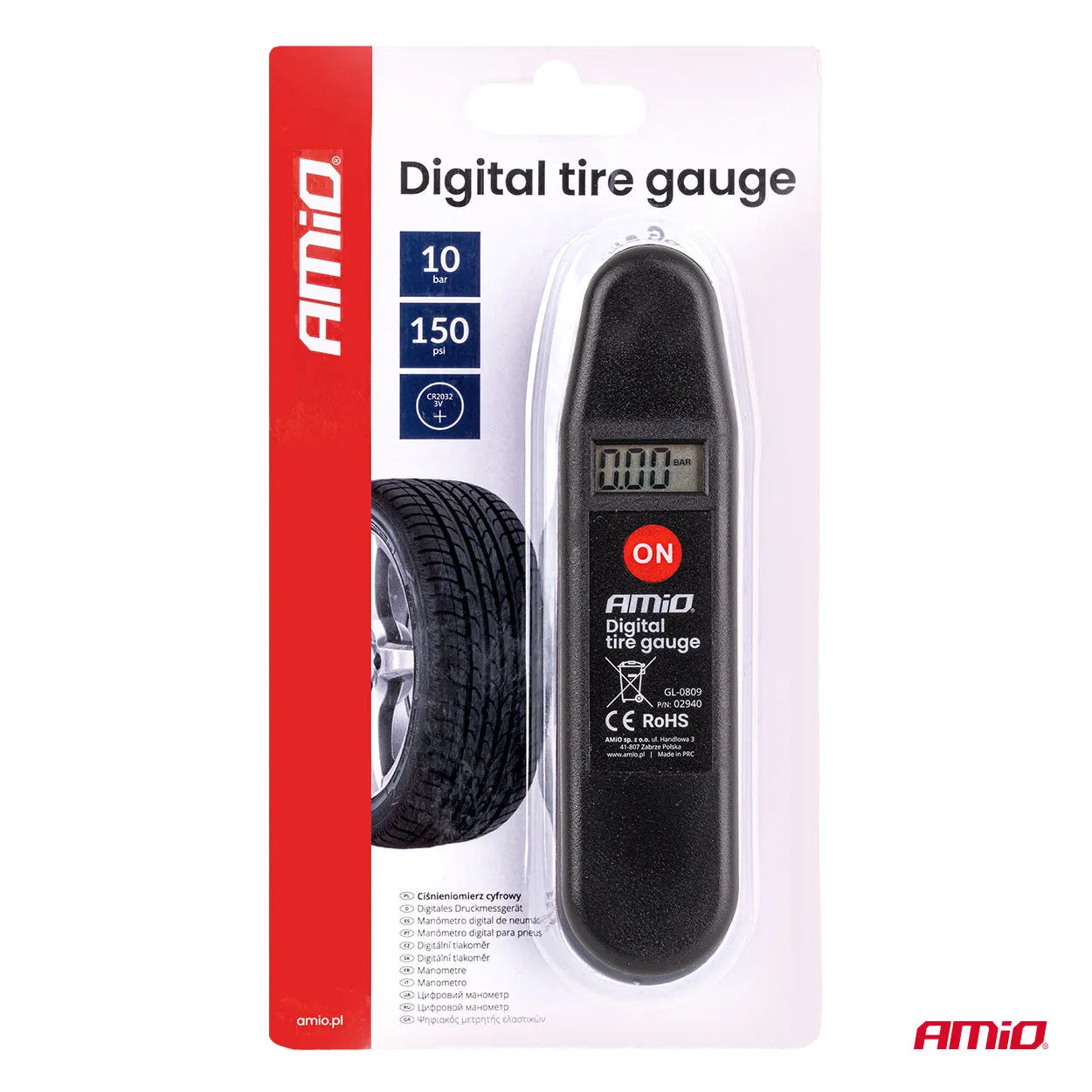 Pressure gauge 10 bar 3-150 PSI