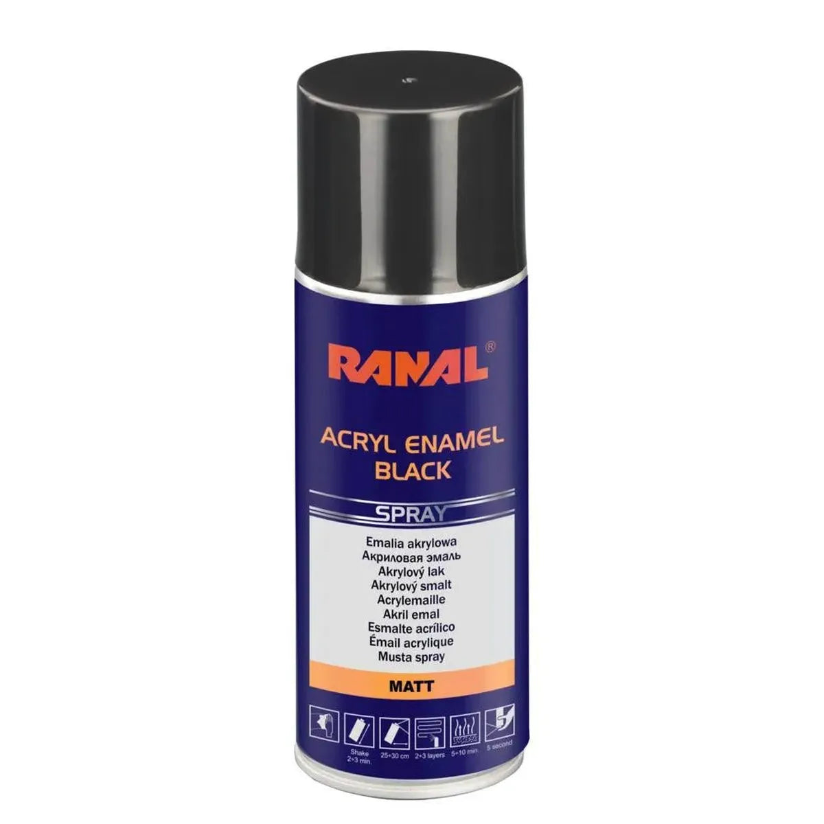 RANAL ACRYL ENAMEL BLACK MAT - PAINT by RANAL | Buy Online at VROOMPARTSSHOP