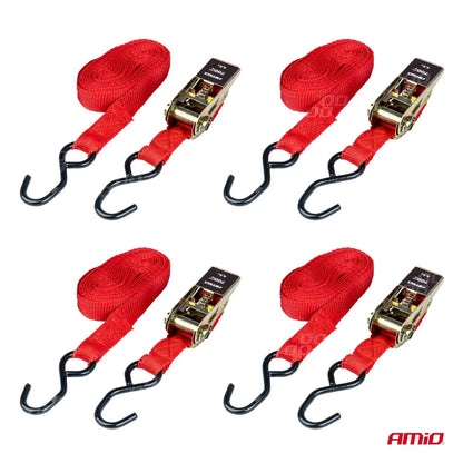 Ratchet tie down set 700kg 25mm 45m 4pcs BELT-03