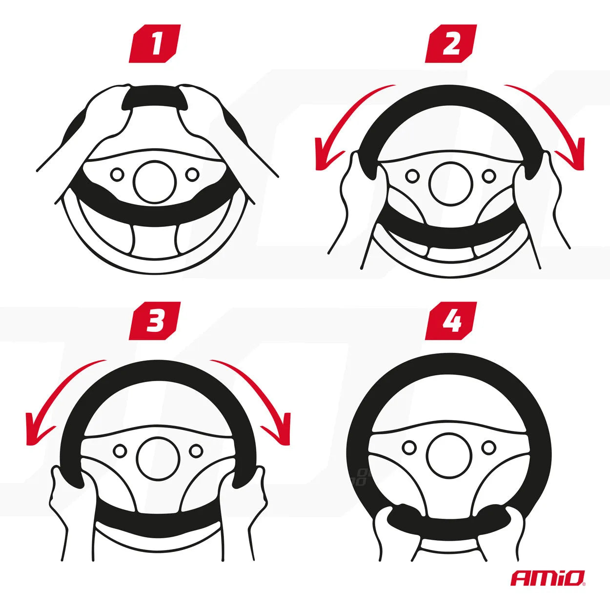 Steering wheel cover SWC-22-M D-Shape (37-39cm)