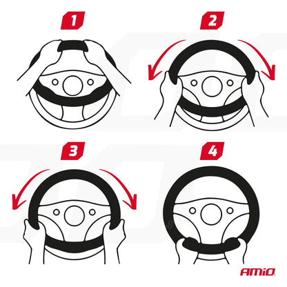 Steering wheel cover SWC-22-M D-Shape (37-39cm)