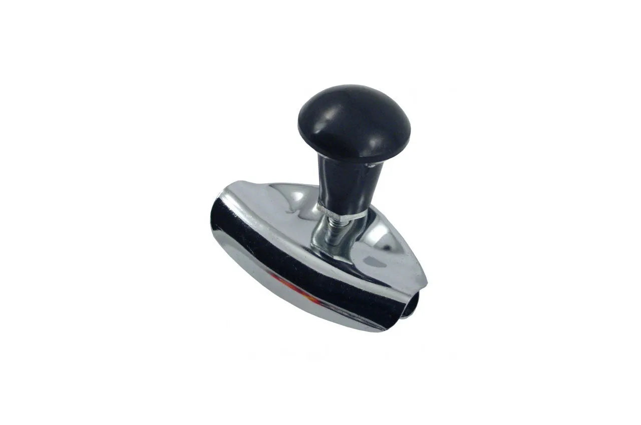 Steering wheel spinner knob straight silver