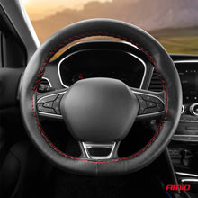 Stiching steering wheel cover black with red thread 38-39 cm