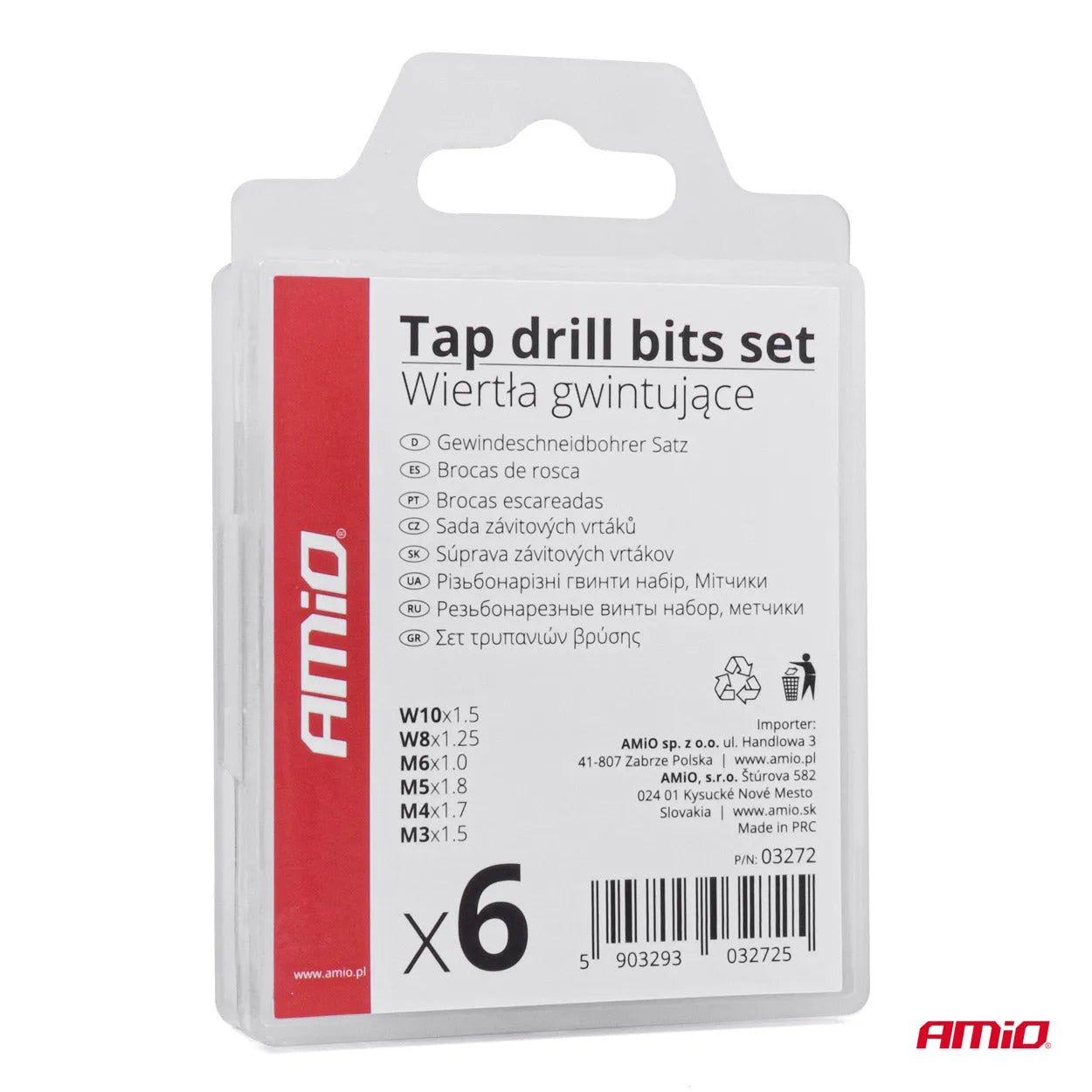 Tap drill bits set 6 pcs