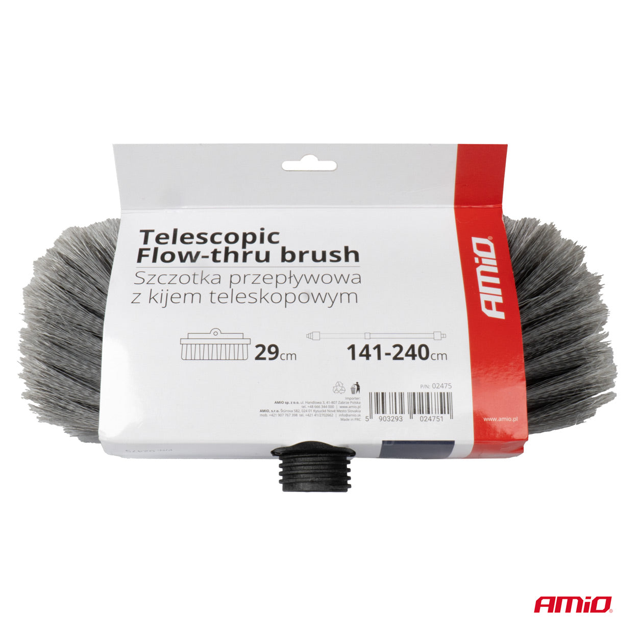 Telescopic Flow-thru wash brush 141-240cm