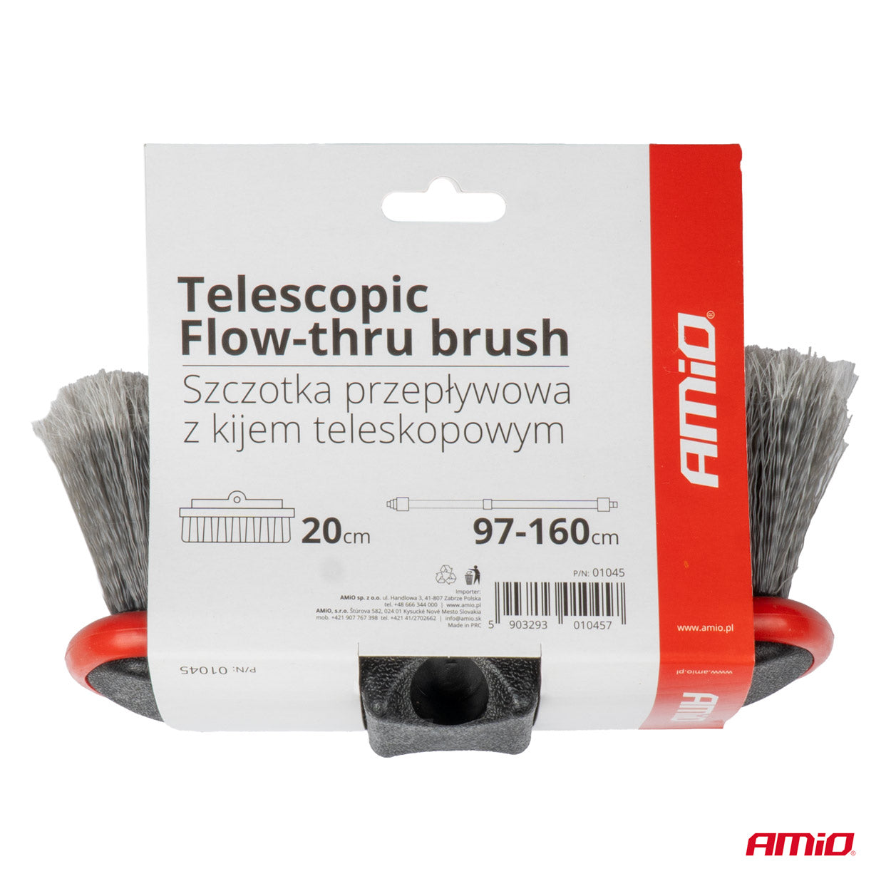 Telescopic Flow-thru wash brush 97-160cm