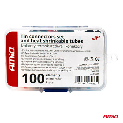 Tin connectors set and heat shrinkable tubes