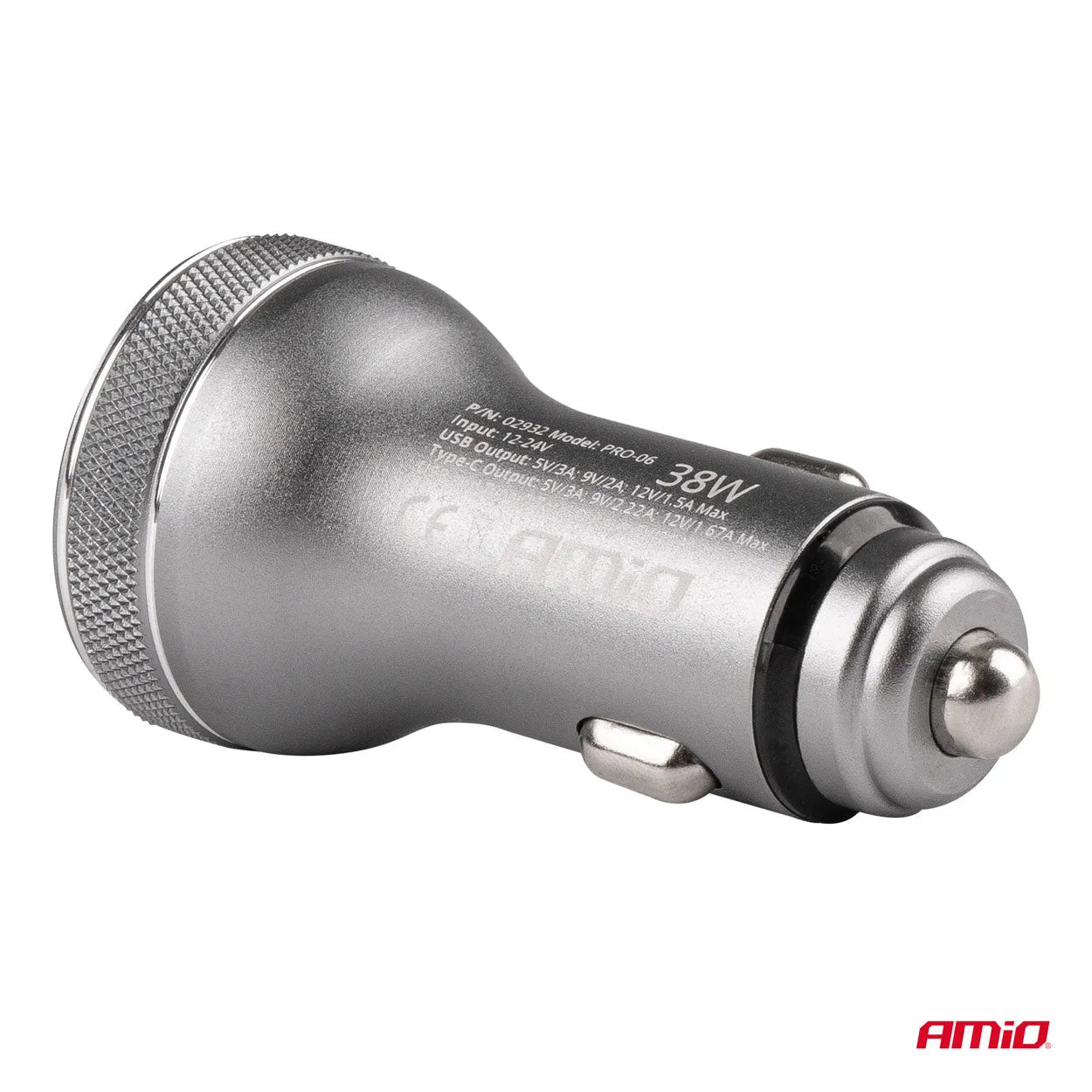 USB charger with voltometer 38W PCH PRO-06 USB+USB-C 12/24V